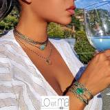Bijoux Loetma Bracelet Multiliens Diva Vert Emeraude