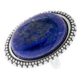 Shabada Bague Gaia Lapis Lazuli Metal Argente