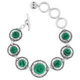 Shabada Bracelet Gala Metal Argente Malachite