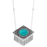 Shabada Collier Rima Metal Argente Amazonite Style Boheme