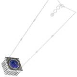 Shabada Collier Rima Metal Argente Lapis Lazuli Style Boheme