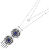 Shabada Collier Talya Metal Argente Lapis Lazuli Style Boheme