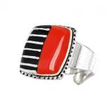 Taratata Automne Hiver 2016 Bague Panam Argent Orange et Noir Taratata Automne Hiver 2016 Bague Panam Argent Orange et Noir