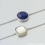 Bijoux Tropik et Kolegram Parure Ola Bracelets Lapis Lazuli Nacre Argent