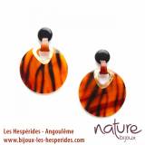 Masai Mara Grosses Boucles Oreilles Gitanes Corne et Nacre Brune