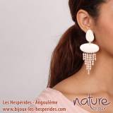 Valkyrie Boucles Oreilles Os Perles Cuir