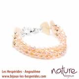 Valkyrie Bracelet 3 Ranges Os Perles