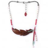 Nature Bijoux Indiana Collier Grande Plume Bois Robles
