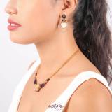 Nature Bijoux Collection Gardenia Coquillage Jaspe Jaune Grenat Rhodonite
