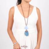 Nature Bijoux Collection Les Calanques Collier Long 2 Elements Calcedoine