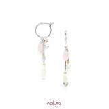 Nature Bijoux Collection Rock And Pearl Boucles Oreilles Creoles Pampilles Rutilite Quartz Rose