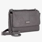 Christian Lacroix Sac A Bandouliere en Cuir de Vachette Brode Gris Anthracite Motif Paseo Christian Lacroix Sac A Bandouliere en Cuir de Vachette Brode Gris Anthracite Motif Paseo