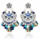 Gas Bijoux Boucles Oreille Eventail Pompon Argent