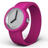 Oclock Cadran Argent Bracelet Fuchsia